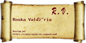 Roska Valéria névjegykártya